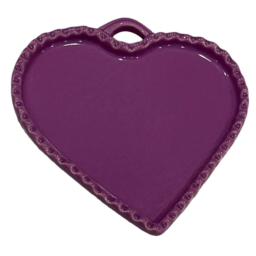 Williams Sonoma Heart Shaped Purple Ceramic Dish 7x7